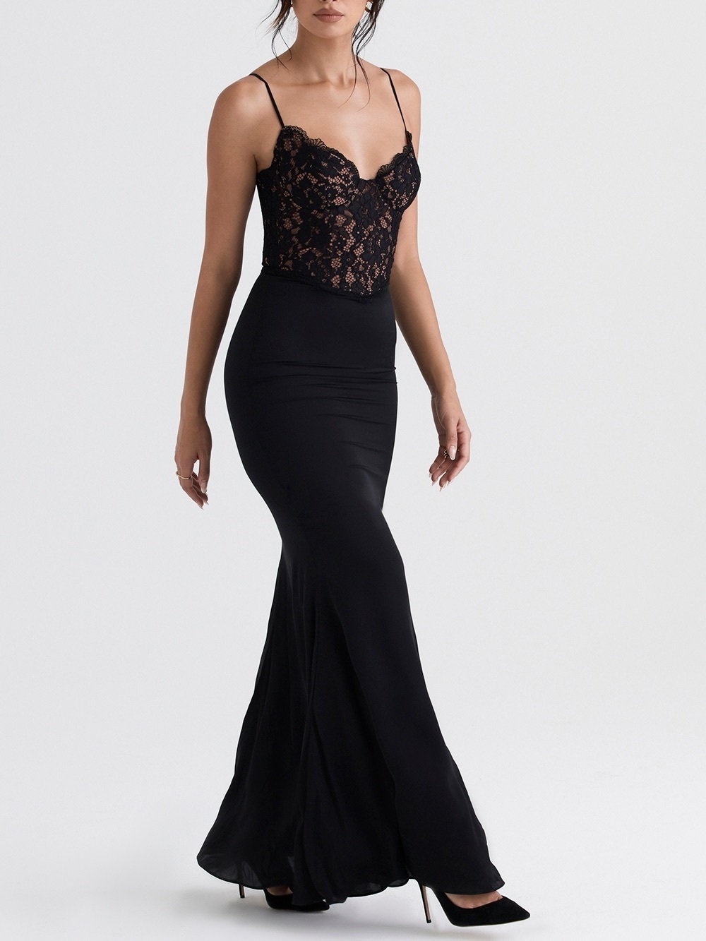 House of CB Cara Black Lace Corset Maxi Dress XL - Picture 2 of 9